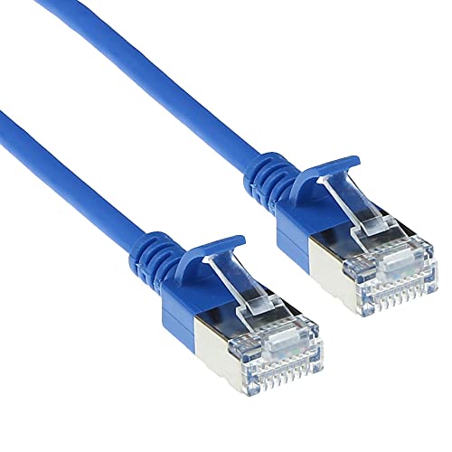 ACT CAT6a Netzwerkkabel, U/FTP LSZH LAN Kabel Dünn 3.8mm Slimline, Flexibles Snagless CAT 6a Kabel mit RJ45 Stecker, für den Einsatz in Datenzentren, 2 Meter, Blau – DC7602 von ACT