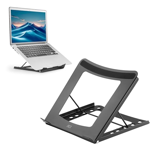 ACT Faltbarer Stahl Laptop Ständer, 5 einstellbaren Höhen, Laptop Stand, bis zu 15,6“, ergonomisches Arbeiten, Schwarz - AC8145 ACT Faltbarer Stahl Laptop Ständer, 5 einstellbaren Höhen, Laptop Stand, bis zu 15,6“, ergonomisches Arbeiten, Schwarz - AC8145 von ACT