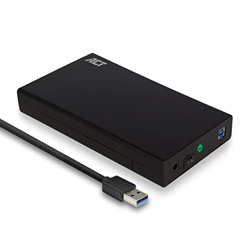 ACT Festplattengehäuse 3,5" SATA I/II/III HDD, USB 3.0, UASP-Unterstützung, werkzeugloses Gehäuse – AC1405 von ACT