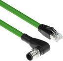 ACT Industrial 3.00 meters Sensor cable M12D 4-pin male right angled to RJ45 male, Superflex Xtreme TPE cable, shielded (SC4561) von ACT