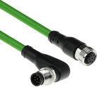 ACT Industrial 5.00 meters Sensor cable M12A 8-pin male right angled to M12A female, Ultraflex TPE cable, shielded (SC3943) von ACT