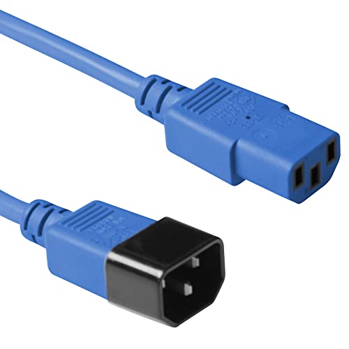 ACT Kaltgerätekabel 0.6m, C13 auf C14 Kaltgerätekabel Verlängerung, IEC Stecker auf Buchse 3 Pin - AK5108 Blau, 0,6 Meter ACT Kaltgerätekabel 0.6m, C13 auf C14 Kaltgerätekabel Verlängerung, IEC Stecker auf Buchse 3 Pin - AK5108 Blau, 0,6 Meter von ACT