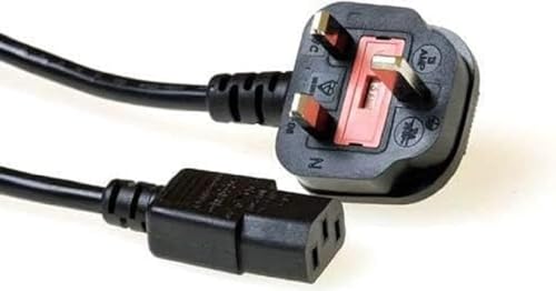 ACT Kaltgerätekabel 2.5m (UK Stecker), C13 Kabel, PC Stromkabel, Typ G Stecker auf C13 3 Pin – Schutzkontakt gewinkelt - AK5060 von ACT