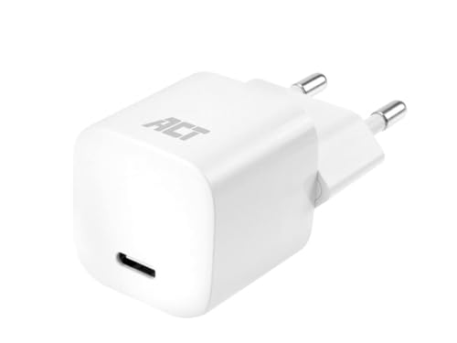 ACT Kompaktes 20w USB C Ladegerät, mit Power Delivery, USB Stromadapter, für iPhone, iPad Pro, Google Pixel – AC2120 von ACT