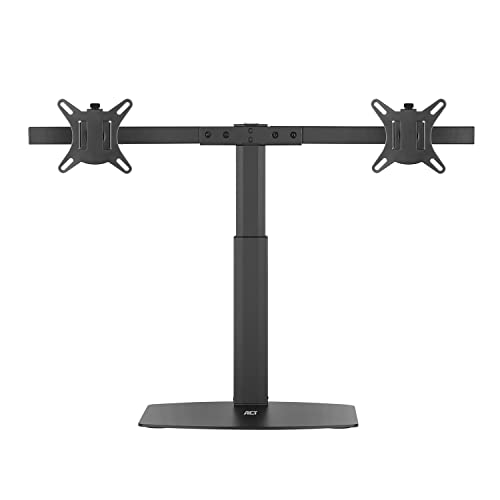 ACT Monitor Halterung 2 Monitore Gasfeder bis 27", VESA 75/100mm Monitor Arm, neigbar 40°, schwenkbar 90°, drehbar 360°, Gewicht Max. 6KG - AC8332 von ACT