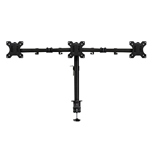 ACT Monitor Halterung 3 Monitore SOHO, bis 27", VESA 75/100mm, höhenverstellbarer Monitor Arm für den Schreibtisch, neigbar 180° schwenkbar 360° drehbar 360°, Gewicht Max. 7KG - AC8303 von ACT