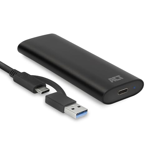 ACT NVMe Gehäuse, PCIe USB-C, Aluminium M.2 SSD Gehäuse,10 Gbps, Werkzeuglos, für M-Key und B+M-Key Gehäuseadapter – AC1615 ACT NVMe Gehäuse, PCIe USB-C, Aluminium M.2 SSD Gehäuse,10 Gbps, Werkzeuglos, für M-Key und B+M-Key Gehäuseadapter – AC1615 von ACT