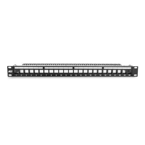 ACT Patchpanel 19 Zoll, 24-Port Geschirmte und Ungeschirmte Modular Keystone Patchpanel unbelastet 19" 1U Rack Mount, Rack Installation CAT6/CAT6A – PP1030 ACT Patchpanel 19 Zoll, 24-Port Geschirmte und Ungeschirmte Modular Keystone Patchpanel unbelastet 19" 1U Rack Mount, Rack Installation CAT6/CAT6A – PP1030 von ACT