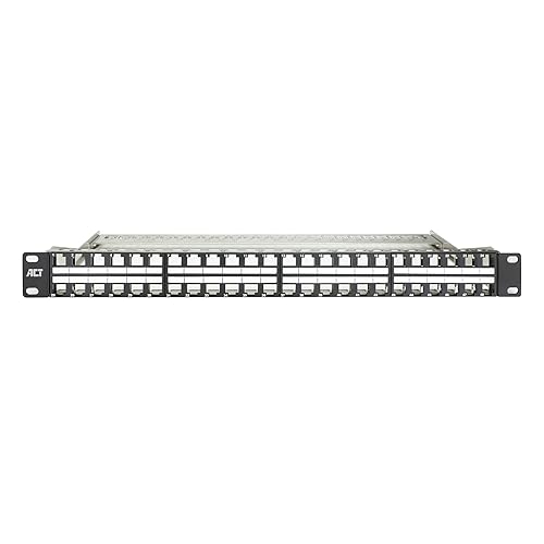 ACT Patchpanel 19 Zoll, 48-Port Shielded und Unshielded Modular Keystone Patchpanel unbelastet 19" 1U Rack Mount hohe Dichte, Rack Installation CAT6/CAT6A/CAT8 – PP1031 von ACT