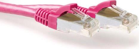 ACT Pink 25 meter LSZH SFTP CAT6A patch cable snagless with RJ45 connectors. Cat6a s/ftp lszh sng pk 25.00m (FB8825) von ACT