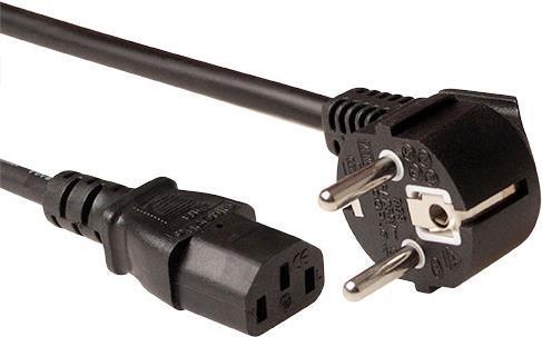 ACT Powercord LSZH mains connector CEE7/7 male (angled) - C13 black 1.50 m POWERCORD SCHUKO-C13 LSZH 1.5M (AK5210) von ACT