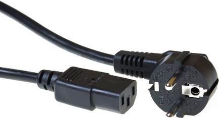 ACT Powercord mains connector CEE7/7 male (angled) - C13 black 2.00 m POWERCORD SCHUKO-C13 BK 2.00M (AK5015) von ACT