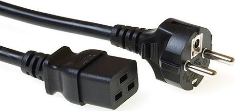 ACT Powercord mains connector CEE7/7 male - C19 1.00 m. Length: 1 m Powercord schuko-c19 bk 1.00m (AK5147) von ACT