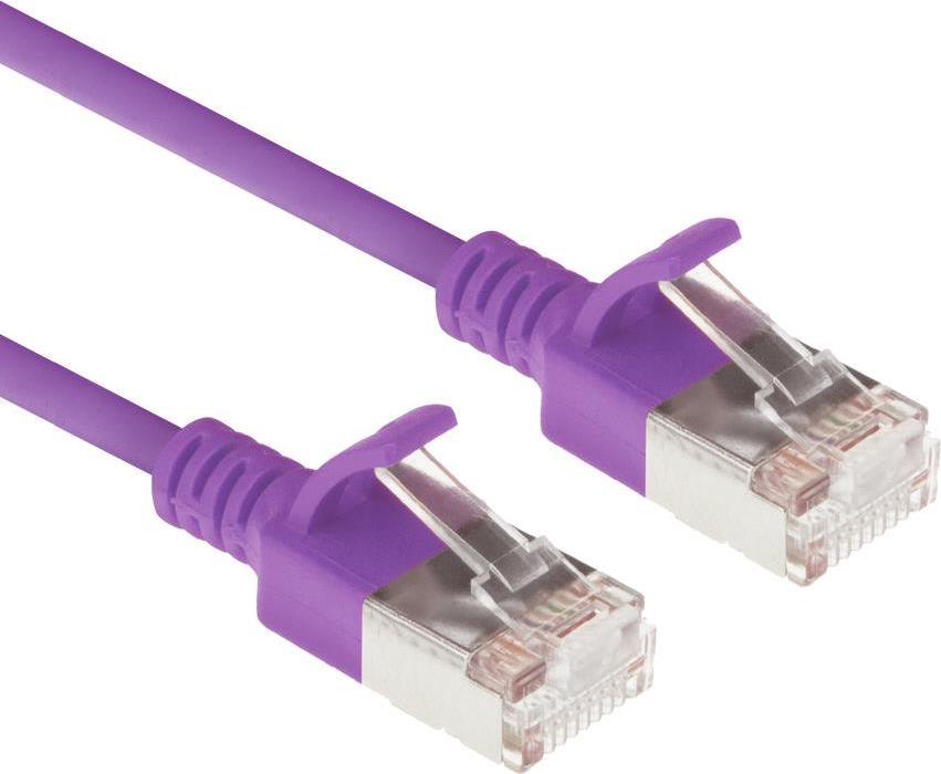 ACT Purple 10 meter LSZH U/FTP CAT6A datacenter slimline patch cable snagless with RJ45 connectors (DC7310) von ACT