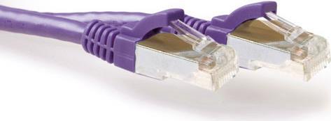 ACT Purple 2 meter LSZH SFTP CAT6A patch cable snagless with RJ45 connectors. Cat6a s/ftp lszh sng pl 2.00m (FB8702) von ACT