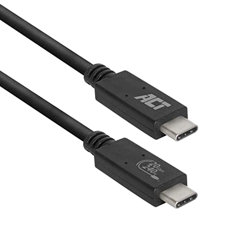 ACT USB 4 Kabel Type C, Thunderbolt 3 Kabel, 20Gbps USB C Monitor Kabel, 5K oder Dual 4K@60Hz Video für Monitor, EPR 240W Laden, 1 Meter, USB-IF Zertifiziert – AC7431 von ACT