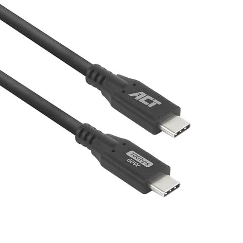 ACT USB C 60W Kabel, 10Gbps, 4K@60Hz USB C Video Kabel, Datenkabel, Ladekabel für Monitor, Laptop, SSD, 2m – AC7442 ACT USB C 60W Kabel, 10Gbps, 4K@60Hz USB C Video Kabel, Datenkabel, Ladekabel für Monitor, Laptop, SSD, 2m – AC7442 von ACT