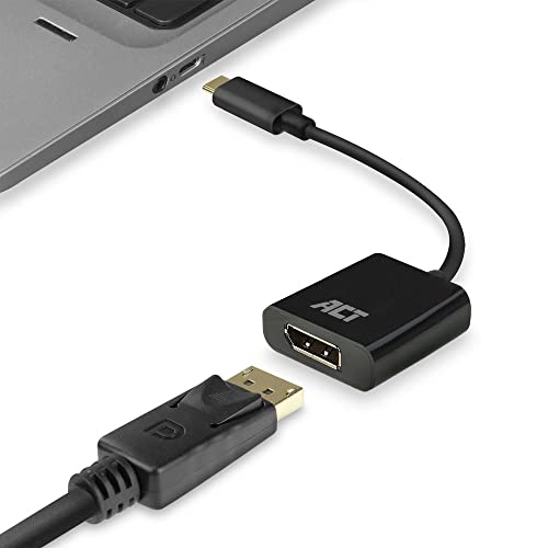 ACT USB C auf DisplayPort Adapter, 4K@60Hz, USB C DisplayPort Kabel, zum Anschließen Eines Zusätzlichen Monitors, für Tablet, Smartphone, Laptop - AC7320, 15cm von ACT