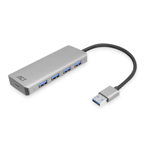 ACT USB Hub 3.0, 4-Port USB 3.2 5Gbps, Optionaler USB-C Strom Anschluss, Plug & Play, für PC/Notebook - AC6121 ACT USB Hub 3.0, 4-Port USB 3.2 5Gbps, Optionaler USB-C Strom Anschluss, Plug & Play, für PC/Notebook - AC6121 von ACT