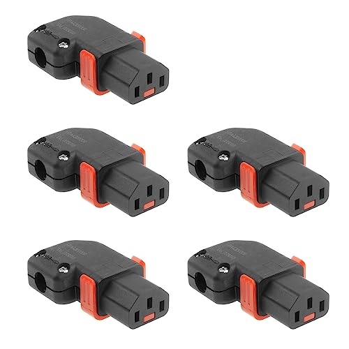 C13 IEC Lock+ Wiederverdrahtbar Links/Rechts Abgewinkelt, C13 Buchse Anschluss, 10A 250V, Multi-Pack 5 Stück - AK5334 von ACT