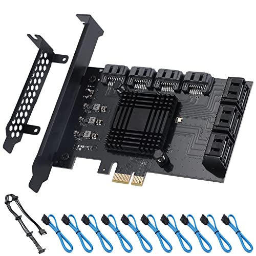 PCIE zu SATA Karte 10 Port mit 10 SATA Kabel, 6Gbps SATA 3.0 Controller PCI Express Erweiterungskarte, Unterstützt 10 SATA 3.0 Geräte, Kompatibel mit Windows, MAC, Linux System PCIE zu SATA Karte 10 Port mit 10 SATA Kabel, 6Gbps SATA 3.0 Controller PCI Express Erweiterungskarte, Unterstützt 10 SATA 3.0 Geräte, Kompatibel mit Windows, MAC, Linux System von ACTIMED
