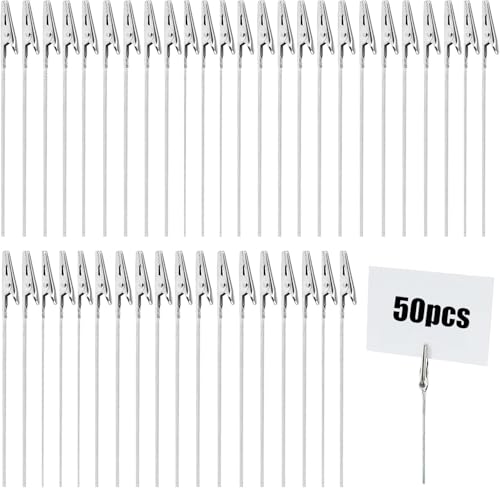 Metalldraht Krokodilklemmen,50 pcs 10cm Foto Clip Halter Memo Clip Zettelclips, DIY Hochzeit Tischdeko von ACTIUSIS