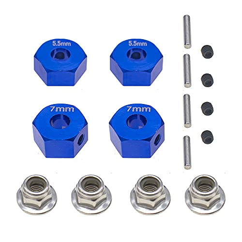 Aluminium-Sechskant-Radnabenstifte und M4-Flansch-Sicherungsmuttern für Traxxas Slash 2WD 1/10 Upgrade-Teile, ersetzen 1654 3654 von ACTruck