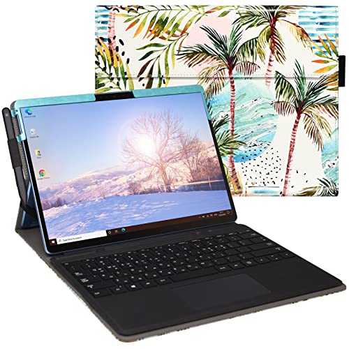 ACdream Hülle für Microsoft Surface Pro 9 / Pro 9 5G 13 Zoll 2022 / Pro 8 2021, Premium PU Leder Rugged Hard Sleeve Cover Protector, Support Type Cover Keyboard, Connut Tree von ACdream