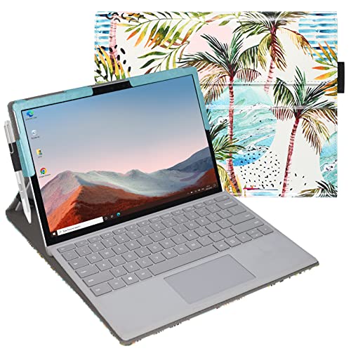 ACdream Schutzhülle für Surface Pro 7+/Pro 7/Pro 6/Pro 5, mehrere Winkel mit Tasche, Business-Cover-Hülle, passend für Tastatur-Ständer, Kokosbaum von ACdream