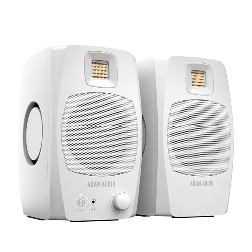 ADAM Audio D3V: Aktives Desktop-Monitorsystem mit USB-C-Anschluss (Paar, weiß) von ADAM Audio