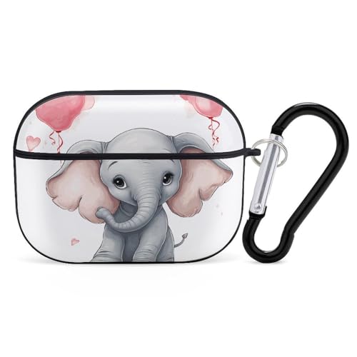 AirPods Pro & Pro 2 Hülle, niedlicher Cartoon-Elefant, Schutzhülle mit Schlüsselanhänger, Front-LED, sichtbar für Damen und Herren AirPods Pro & Pro 2 Hülle, niedlicher Cartoon-Elefant, Schutzhülle mit Schlüsselanhänger, Front-LED, sichtbar für Damen und Herren von ADASGHBY