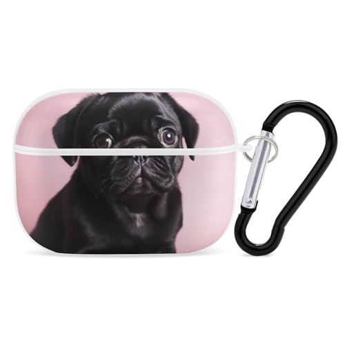 AirPods Pro & Pro 2 Hülle, niedlicher schwarzer Mops, Schutzhülle mit Schlüsselanhänger, Front-LED, sichtbar für Damen und Herren AirPods Pro & Pro 2 Hülle, niedlicher schwarzer Mops, Schutzhülle mit Schlüsselanhänger, Front-LED, sichtbar für Damen und Herren von ADASGHBY