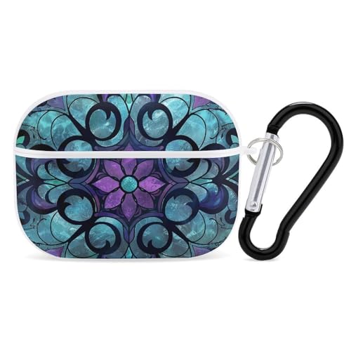 AirPods Pro & Pro 2 Hülle Cover Buntglas Muster Schutzhülle mit Schlüsselanhänger Front LED Sichtbar für Damen Herren AirPods Pro & Pro 2 Hülle Cover Buntglas Muster Schutzhülle mit Schlüsselanhänger Front LED Sichtbar für Damen Herren von ADASGHBY