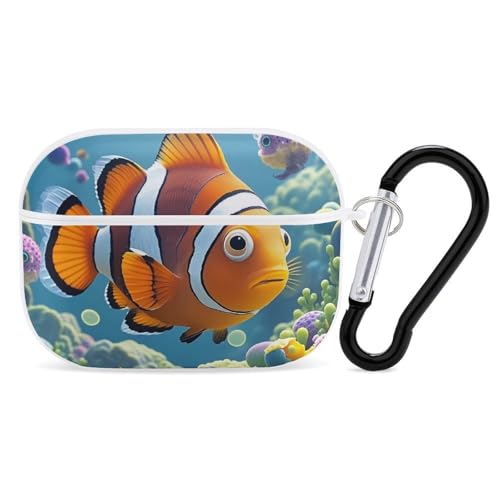AirPods Pro & Pro 2 Hülle Cover Cartoon Clown Fisch Schutzhülle mit Schlüsselanhänger Front LED Sichtbar für Damen Herren AirPods Pro & Pro 2 Hülle Cover Cartoon Clown Fisch Schutzhülle mit Schlüsselanhänger Front LED Sichtbar für Damen Herren von ADASGHBY