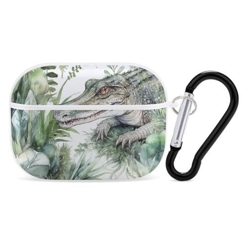 AirPods Pro & Pro 2 Hülle Cover Krokodil Grün Schutzhülle mit Schlüsselanhänger Front LED Sichtbar für Damen Herren AirPods Pro & Pro 2 Hülle Cover Krokodil Grün Schutzhülle mit Schlüsselanhänger Front LED Sichtbar für Damen Herren von ADASGHBY