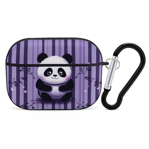 AirPods Pro & Pro 2 Hülle Cover Lila Gestreift Panda Schutzhülle mit Schlüsselanhänger Front LED Sichtbar für Damen Herren AirPods Pro & Pro 2 Hülle Cover Lila Gestreift Panda Schutzhülle mit Schlüsselanhänger Front LED Sichtbar für Damen Herren von ADASGHBY