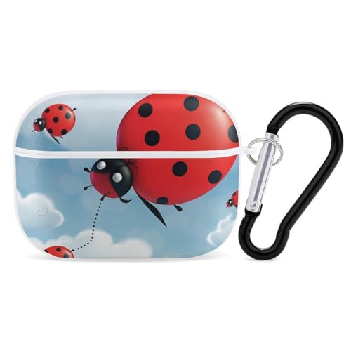 AirPods Pro & Pro 2 Hülle Cover Marienkäfer und Wolke Schutzhülle mit Schlüsselanhänger Front LED sichtbar für Damen Herren AirPods Pro & Pro 2 Hülle Cover Marienkäfer und Wolke Schutzhülle mit Schlüsselanhänger Front LED sichtbar für Damen Herren von ADASGHBY