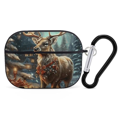 AirPods Pro & Pro 2 Hülle Cover Rentier Schutzhülle mit Schlüsselanhänger Front LED Sichtbar für Damen Herren AirPods Pro & Pro 2 Hülle Cover Rentier Schutzhülle mit Schlüsselanhänger Front LED Sichtbar für Damen Herren von ADASGHBY