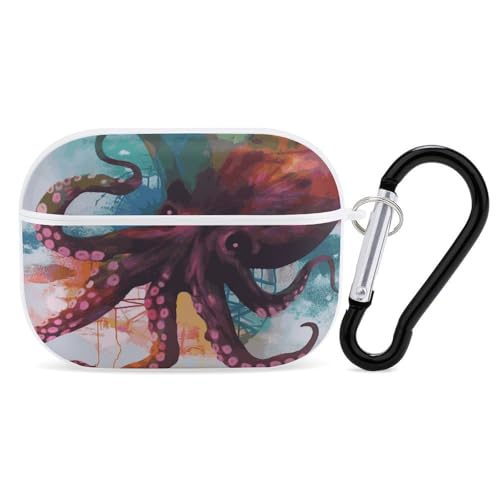 AirPods Pro & Pro 2 Schutzhülle, abstrakte bunte Oktopus-Schutzhülle mit Schlüsselanhänger, Front-LED, sichtbar für Damen und Herren AirPods Pro & Pro 2 Schutzhülle, abstrakte bunte Oktopus-Schutzhülle mit Schlüsselanhänger, Front-LED, sichtbar für Damen und Herren von ADASGHBY