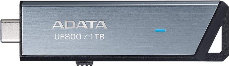 ADATA Flash Disk 1 TB UE800, USB 3.2 USB-C, Elite-Laufwerk, graues Metall, schwarzer Kunststoff (AELI-UE800-1T-CSG) von ADATA