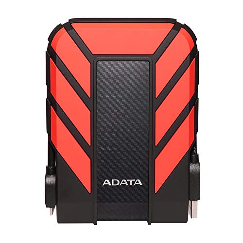 ADATA HD710 Pro - 1 TB, externe Festplatte mit USB 3.2 Gen.1, IP68-Schutzklasse, rot, langlebig, wasserdicht und staubdicht mit militärischer Zähigkeit in mehrschichtigen Festplatten von ADATA