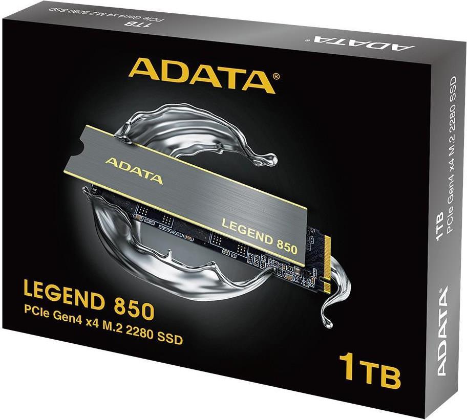 ADATA Legend 850 - SSD - 1 TB - intern - M.2 2280 - PCIe 4.0 x4 (NVMe) - 256-Bit-AES - integrierter Kühlkörper - für Sony PlayStation 5 von ADATA