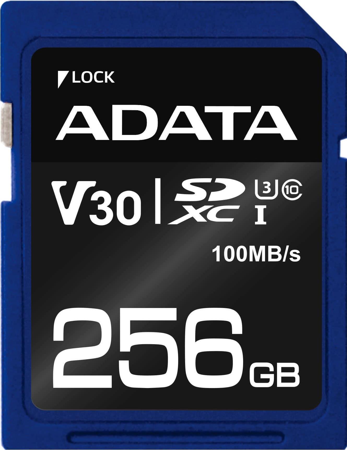 ADATA Premier Pro - Flash-Speicherkarte - 256 GB - Video Class V30 / UHS-I U3 / Class10 - SDXC UHS-I von ADATA