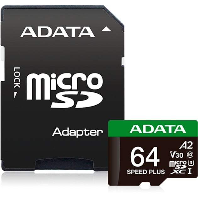 SPEED PLUS microSDXC 64 GB, Speicherkarte SPEED PLUS microSDXC 64 GB, Speicherkarte von ADATA