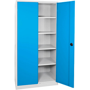 ADB Stahlschrank 40955 lichtgrau, lichtblau 92,0 x 42,0 x 195,0 cm, aufgebaut von ADB