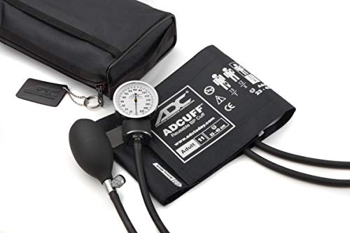 ADC Aneroides Blutdruckmessgerät Prosphyg 768 Professional Pocket mit Adcuff-Blutdruckmanschette aus Nylon und passender Transporttasche, Erwachsene, schwarz ADC Aneroides Blutdruckmessgerät Prosphyg 768 Professional Pocket mit Adcuff-Blutdruckmanschette aus Nylon und passender Transporttasche, Erwachsene, schwarz von ADC