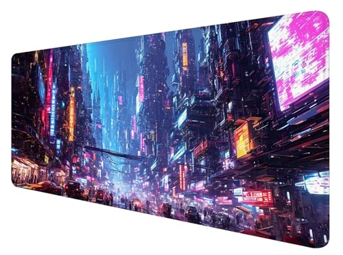 Gaming Mauspad XXL 1200 x 600 mm, Cyberpunk Mauspad Groß mit Vernähten Kanten, Gaming Mousepad Neon mit Verbessert Präzision und Geschwindigkeit, Mousepad XXL Wasserdicht für Gaming, Büro, Zuhause M-7 Gaming Mauspad XXL 1200 x 600 mm, Cyberpunk Mauspad Groß mit Vernähten Kanten, Gaming Mousepad Neon mit Verbessert Präzision und Geschwindigkeit, Mousepad XXL Wasserdicht für Gaming, Büro, Zuhause M-7 von ADCCAT