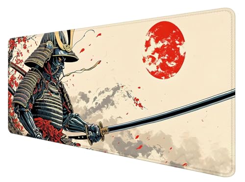 Gaming Mauspad XXL 1200 x 600 mm, Japanisch Mauspad Groß mit Vernähten Kanten, Gaming Mousepad Krieger mit Verbessert Präzision und Geschwindigkeit, Mousepad XXL Wasserdicht für Büro, Zimmer Deko G-0 Gaming Mauspad XXL 1200 x 600 mm, Japanisch Mauspad Groß mit Vernähten Kanten, Gaming Mousepad Krieger mit Verbessert Präzision und Geschwindigkeit, Mousepad XXL Wasserdicht für Büro, Zimmer Deko G-0 von ADCCAT