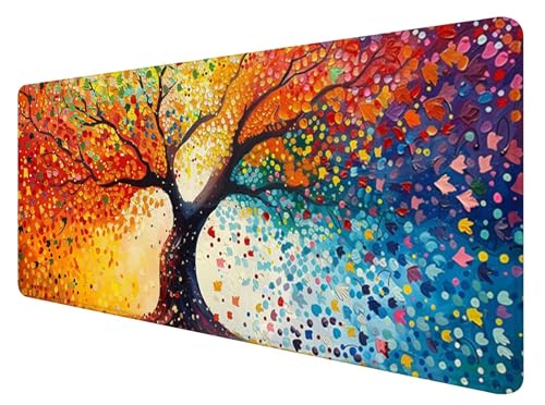 Gaming Mauspad XXL 1200 x 600 mm, Lebensbaum Mauspad Groß mit Vernähten Kanten, Gaming Mousepad Abstrakt mit Verbessert Präzision und Geschwindigkeit, Mousepad XXL Wasserdicht für Büro, Desk Dekor U-1 Gaming Mauspad XXL 1200 x 600 mm, Lebensbaum Mauspad Groß mit Vernähten Kanten, Gaming Mousepad Abstrakt mit Verbessert Präzision und Geschwindigkeit, Mousepad XXL Wasserdicht für Büro, Desk Dekor U-1 von ADCCAT