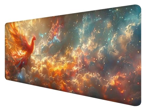 Gaming Mauspad XXL 1200 x 600 mm, Phönix Mauspad Groß mit Vernähten Kanten, Gaming Mousepad Geheimnis mit Verbessert Präzision und Geschwindigkeit, Mousepad XXL Wasserdicht für Büro, Zimmer Deko Y-9 Gaming Mauspad XXL 1200 x 600 mm, Phönix Mauspad Groß mit Vernähten Kanten, Gaming Mousepad Geheimnis mit Verbessert Präzision und Geschwindigkeit, Mousepad XXL Wasserdicht für Büro, Zimmer Deko Y-9 von ADCCAT